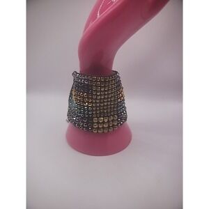 Vintage Bracelet Adjustable Brown Gold Sparkle Jewelry Costume